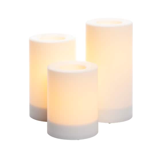 White 3-Pack LED Pillar Candles by Ashland®